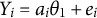upper Y Subscript i Baseline equals a Subscript i Baseline theta 1 plus e Subscript i
