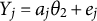 upper Y Subscript j Baseline equals a Subscript j Baseline theta 2 plus e Subscript j