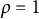 rho equals 1