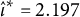 ModifyingAbove iota With caret Superscript asterisk Baseline equals 2.197