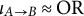 iota Subscript upper A right arrow upper B Baseline almost equals OR