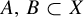 upper A comma upper B subset of upper X