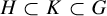 upper H subset of upper K subset of upper G