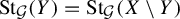 upper S t Subscript script upper G Baseline left parenthesis upper Y right parenthesis equals upper S t Subscript script upper G Baseline left parenthesis upper X minus upper Y right parenthesis