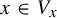 x element of upper V Subscript x