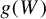 g left parenthesis upper W right parenthesis