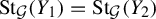 upper S t Subscript script upper G Baseline left parenthesis upper Y 1 right parenthesis equals upper S t Subscript script upper G Baseline left parenthesis upper Y 2 right parenthesis