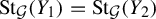 upper S t Subscript script upper G Baseline left parenthesis upper Y 1 right parenthesis equals upper S t Subscript script upper G Baseline left parenthesis upper Y 2 right parenthesis