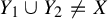 upper Y 1 union upper Y 2 not equals upper X