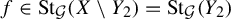 f element of upper S t Subscript script upper G Baseline left parenthesis upper X minus upper Y 2 right parenthesis equals upper S t Subscript script upper G Baseline left parenthesis upper Y 2 right parenthesis