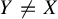 upper Y not equals upper X