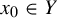 x 0 element of upper Y