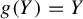 g left parenthesis upper Y right parenthesis equals upper Y