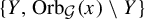 StartSet upper Y comma upper O r b Subscript script upper G Baseline left parenthesis x right parenthesis minus upper Y EndSet