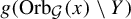 g left parenthesis upper O r b Subscript script upper G Baseline left parenthesis x right parenthesis minus upper Y right parenthesis