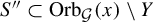 upper S quotation mark subset of upper O r b Subscript script upper G Baseline left parenthesis x right parenthesis minus upper Y