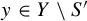 y element of upper Y minus upper S prime