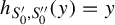 h Subscript upper S prime 0 comma upper S double prime 0 Baseline left parenthesis y right parenthesis equals y