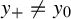 y Subscript plus Baseline not equals y 0