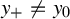 y Subscript plus Baseline not equals y 0