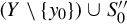 left parenthesis upper Y minus StartSet y 0 EndSet right parenthesis union upper S double prime 0