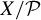 upper X divided by script upper P
