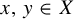 x comma y element of upper X