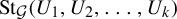 upper S t Subscript script upper G Baseline left parenthesis upper U 1 comma upper U 2 comma ellipsis comma upper U Subscript k Baseline right parenthesis