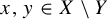 x comma y element of upper X minus upper Y