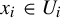 x Subscript i Baseline element of upper U Subscript i