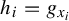 h Subscript i Baseline equals g Subscript x Sub Subscript i