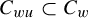 upper C Subscript w u Baseline subset of upper C Subscript w