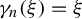 gamma Subscript n Baseline left parenthesis xi right parenthesis equals xi