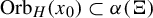 upper O r b Subscript upper H Baseline left parenthesis x 0 right parenthesis subset of alpha left parenthesis normal upper Xi right parenthesis