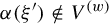 alpha left parenthesis xi Superscript prime Baseline right parenthesis not an element of upper V Superscript left parenthesis w right parenthesis