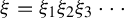 xi equals xi 1 xi 2 xi 3 midline horizontal ellipsis