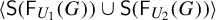left angle bracket sans serif upper S left parenthesis sans serif upper F Subscript upper U 1 Baseline left parenthesis upper G right parenthesis right parenthesis union sans serif upper S left parenthesis sans serif upper F Subscript upper U 2 Baseline left parenthesis upper G right parenthesis right parenthesis right angle bracket