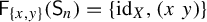 sans serif upper F Subscript StartSet x comma y EndSet Baseline left parenthesis sans serif upper S Subscript n Baseline right parenthesis equals StartSet id Subscript upper X Baseline comma left parenthesis x y right parenthesis EndSet