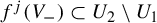 f Superscript j Baseline left parenthesis upper V Subscript minus Baseline right parenthesis subset of upper U 2 minus upper U 1