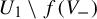 upper U 1 minus f left parenthesis upper V Subscript minus Baseline right parenthesis