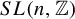 upper S upper L left parenthesis n comma double struck upper Z right parenthesis