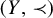 left parenthesis upper Y comma precedes right parenthesis