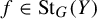 f element of upper S t Subscript upper G Baseline left parenthesis upper Y right parenthesis
