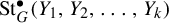 upper S t Subscript upper G Superscript bullet Baseline left parenthesis upper Y 1 comma upper Y 2 comma ellipsis comma upper Y Subscript k Baseline right parenthesis