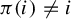 pi left parenthesis i right parenthesis not equals i
