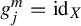 g Subscript j Superscript m Baseline equals id Subscript upper X