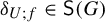 delta Subscript upper U semicolon f Baseline element of sans serif upper S left parenthesis upper G right parenthesis