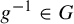 g Superscript negative 1 Baseline element of upper G