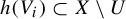 h left parenthesis upper V Subscript i Baseline right parenthesis subset of upper X minus upper U