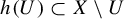 h left parenthesis upper U right parenthesis subset of upper X minus upper U